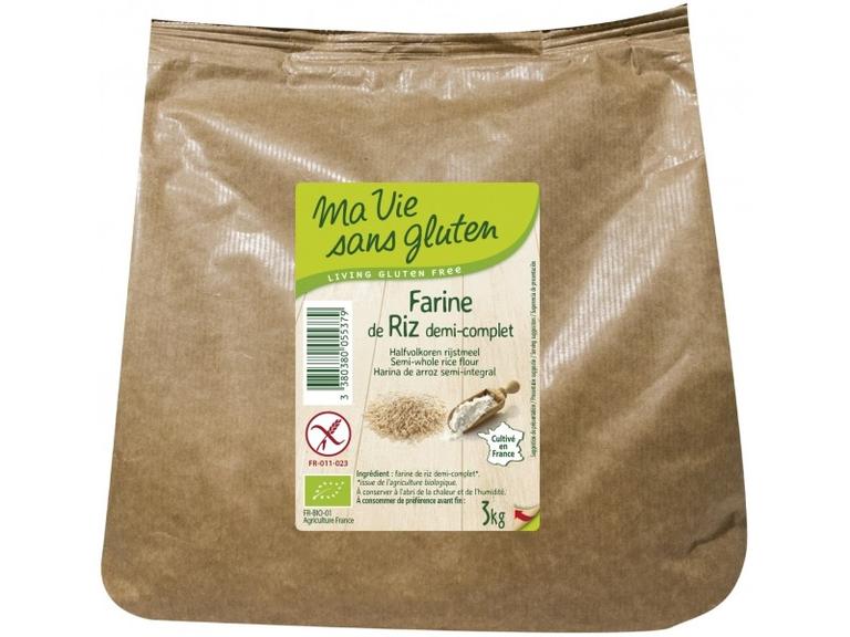 Farine de riz demi-complet Bio