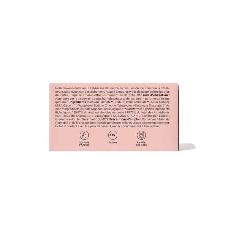 Savon neutre au lait d'ânesse Bio