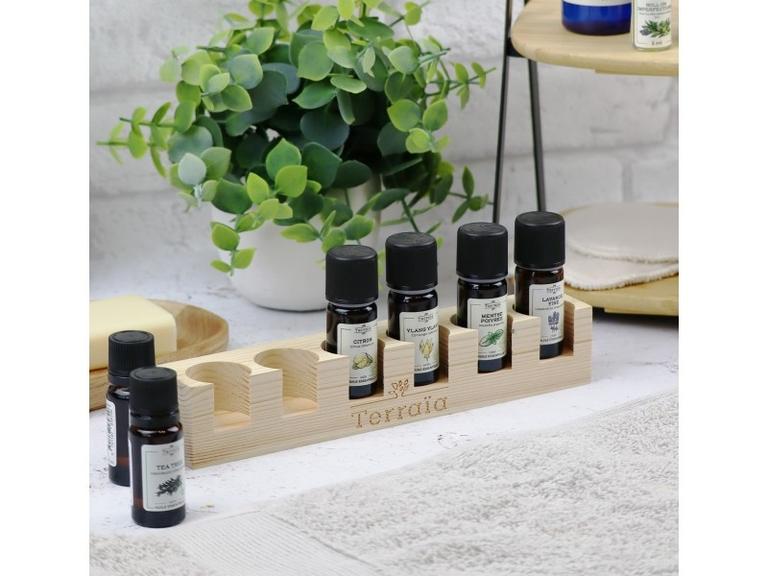 Présentoir en bois pour 6 huiles essentielles