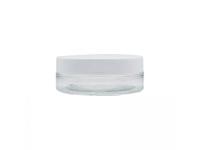 Pot en Plastique Cristal et Couvercle Blanc