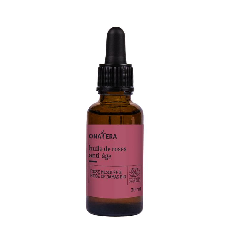 Huile Visage Anti-Âge Global Rose Musquée & Rose de Damas Bio