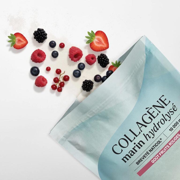 Collagène marin hydrolysé goût fruits rouges