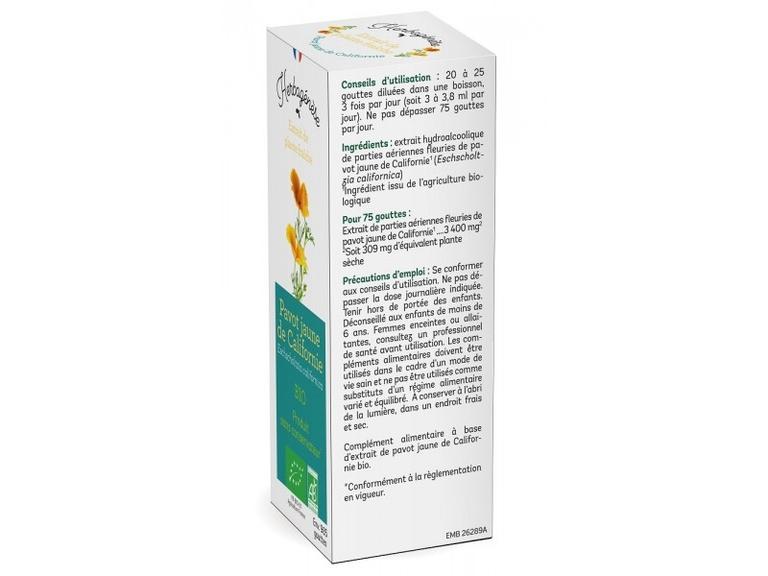 Pavot jaune de Californie Bio Extrait de plante fraîche