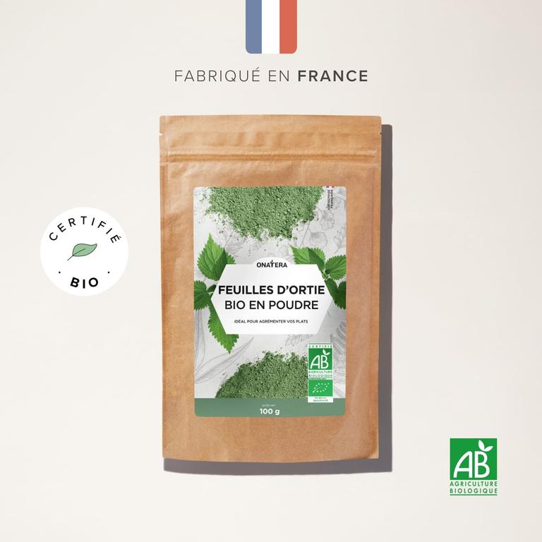 Feuilles d'ortie bio en poudre