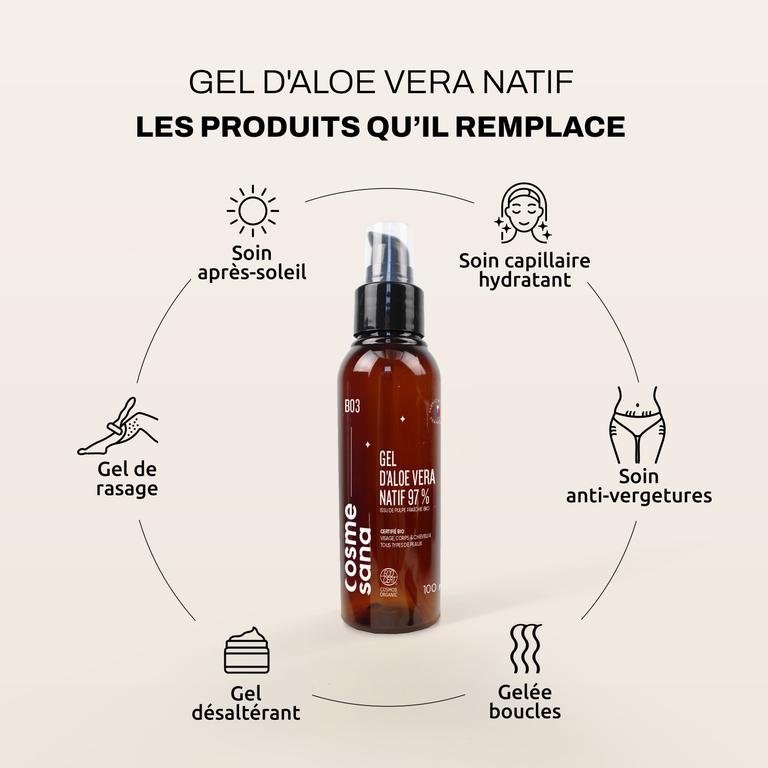Gel d'Aloe Vera Natif 97% Bio