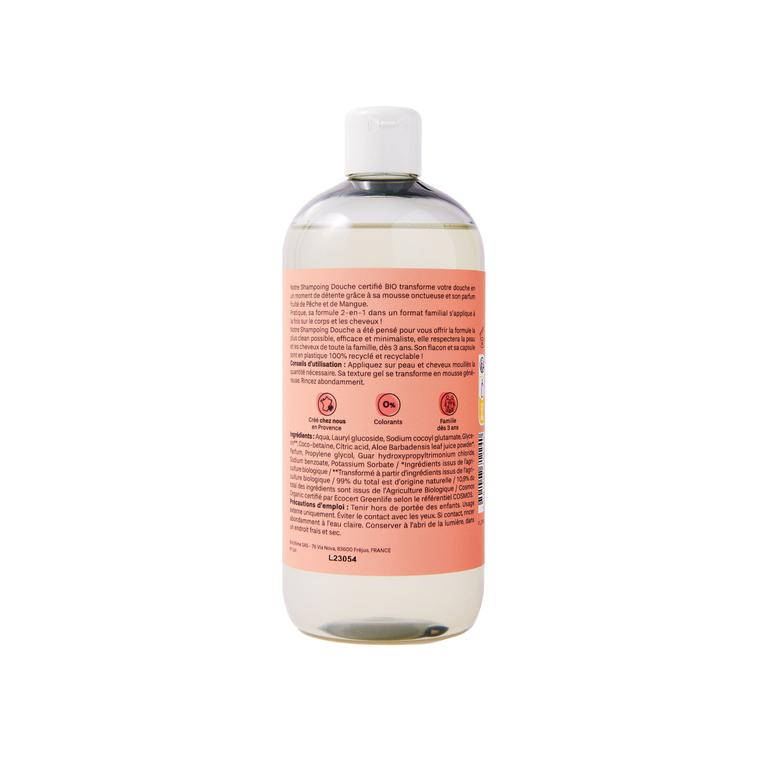 Shampoing Douche Pêche Mangue Bio