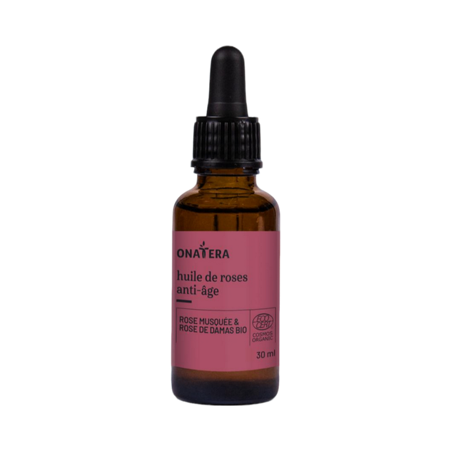 Huile Visage Anti-Âge Global Rose Musquée & Rose de Damas Bio