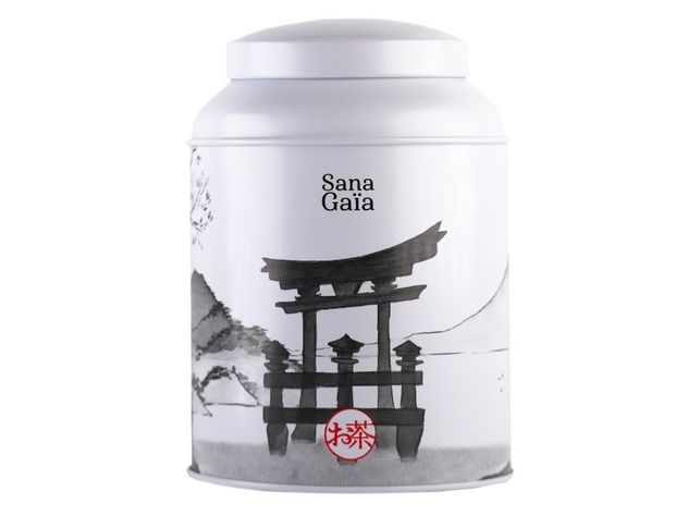 Boîte à thé en métal illustration Japon