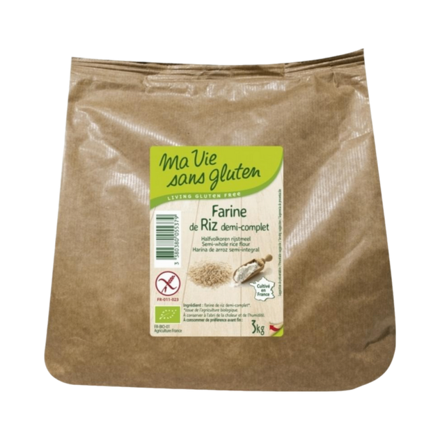 Farine de riz demi-complet Bio