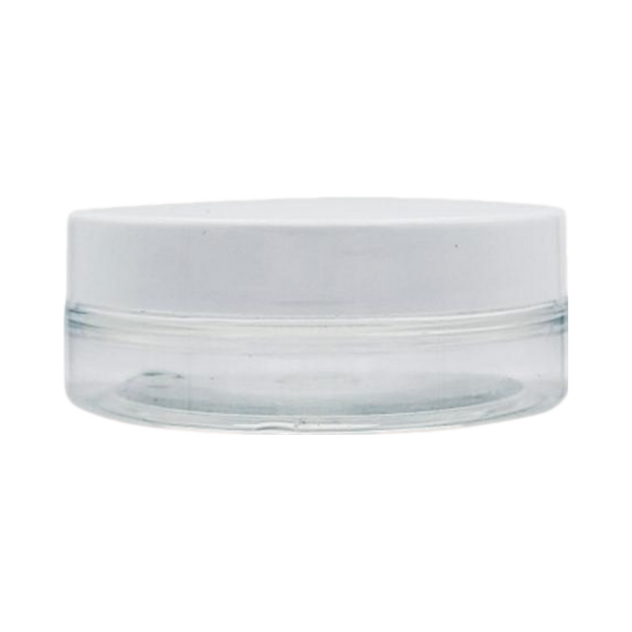 Pot en Plastique Cristal et Couvercle Blanc