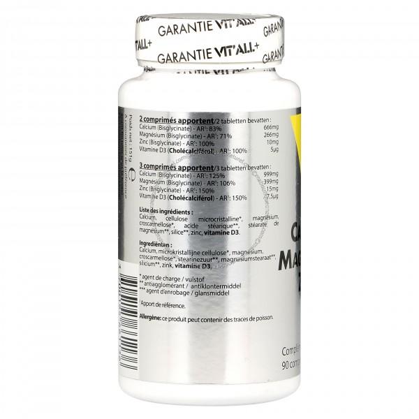 Calcium Magnésium Zinc Bisglycinate + D3