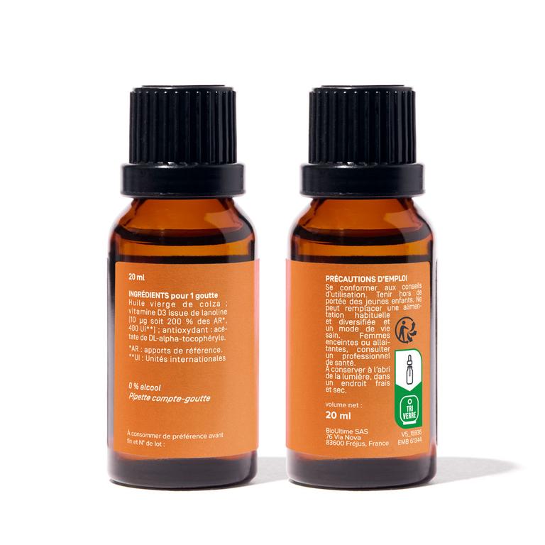 Vitamine D3 400 UI Huile - 20 ml
