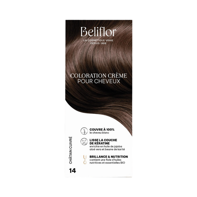 Coloration Crème 14 châtain Cuivré