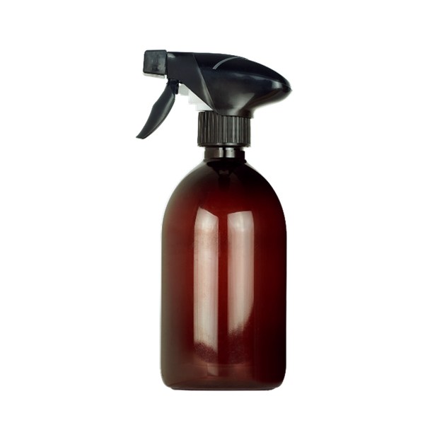Flacon Plastique Ambré 100% Recyclé et Pompe Spray