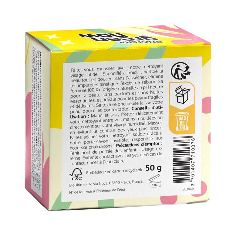 Le Nettoyant Visage Solide Peaux Délicates Abricot & Argile Blanche