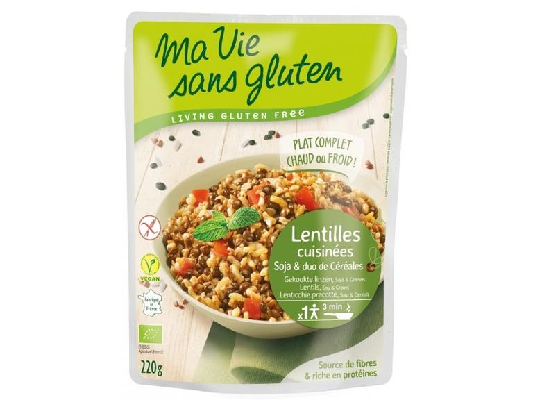 Lentilles cuisinées soja et duo de céréales Bio
