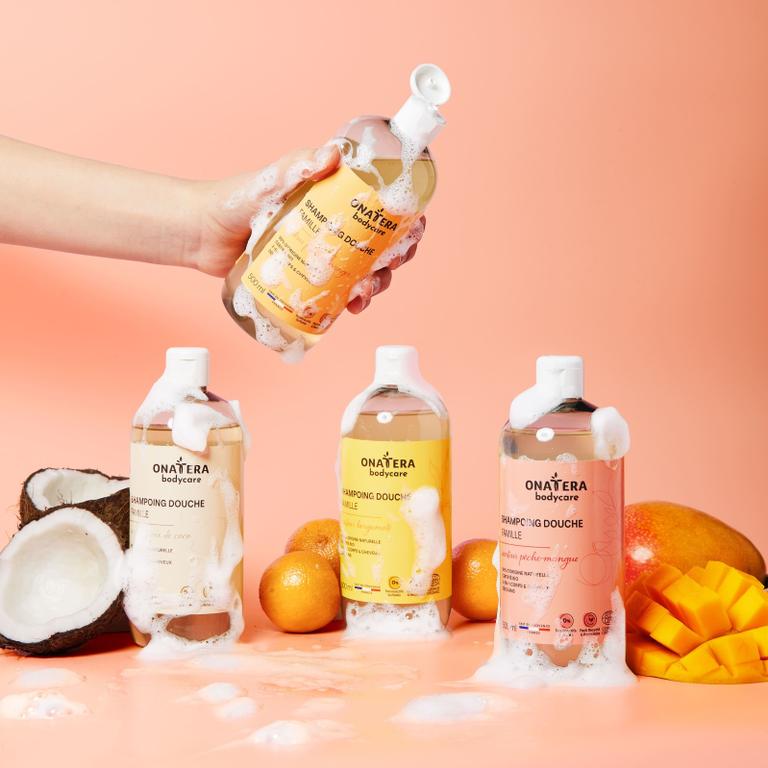 Shampoing Douche Pêche Mangue Bio