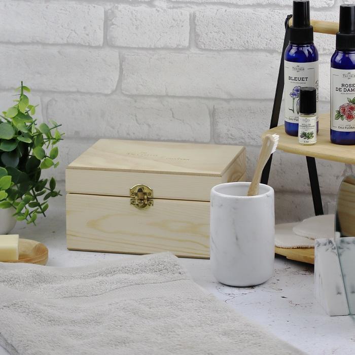 Coffret de rangement en bois pour 22 flacons