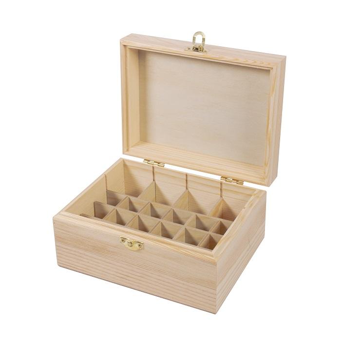 Coffret de rangement en bois pour 22 flacons