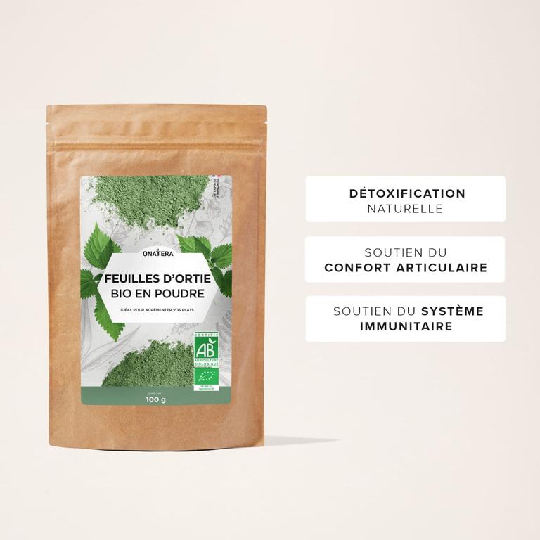 Feuilles d'ortie bio en poudre