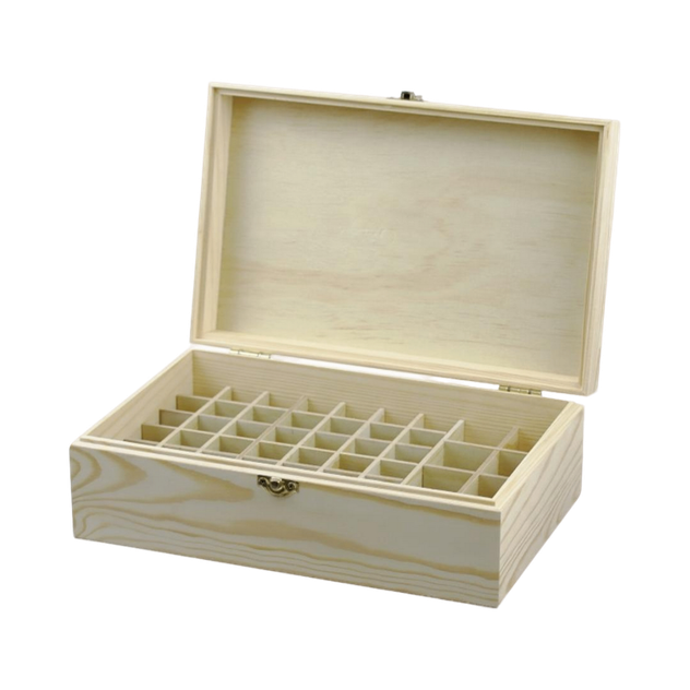 Coffret de rangement en bois pour 50 flacons