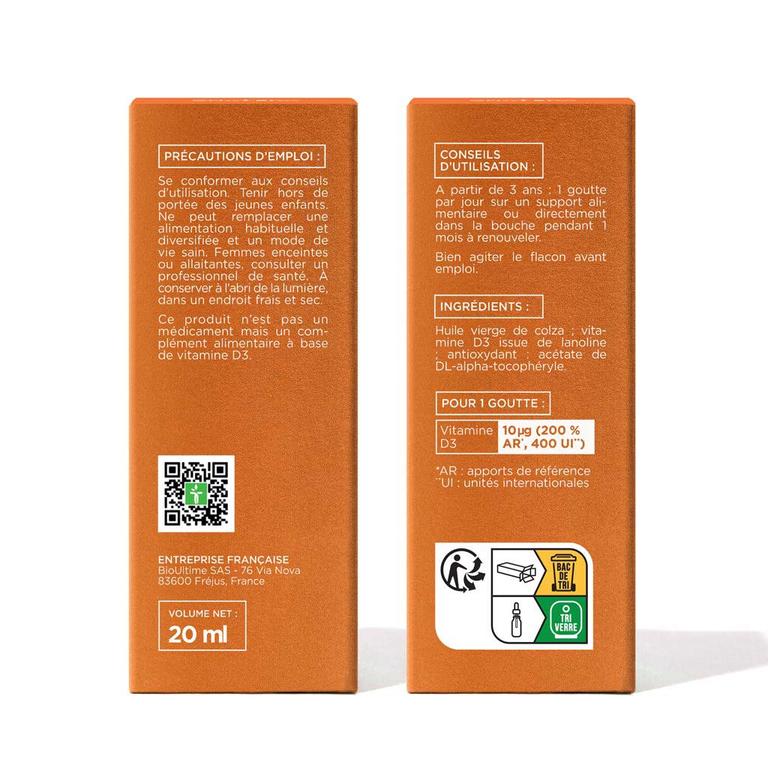 Vitamine D3 400 UI Huile