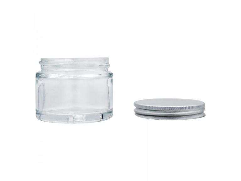 Pot en Verre Cristal et Couvercle Alu