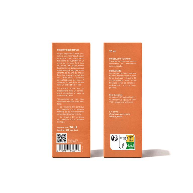 Vitamines naturelles K2MK7 & D3