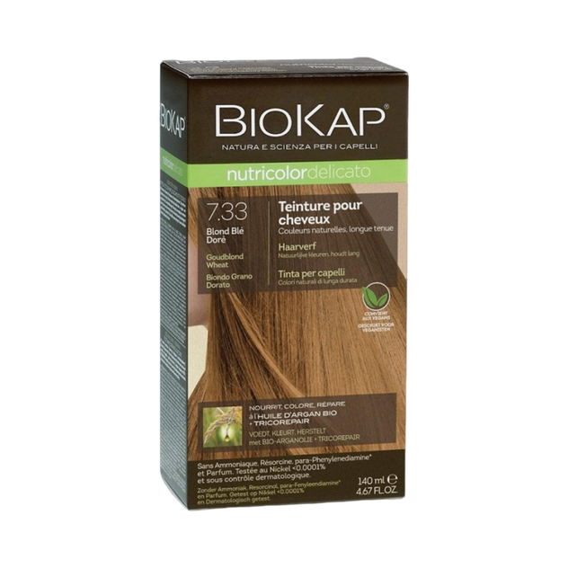 Coloration delicato 7.33 blond blé doré