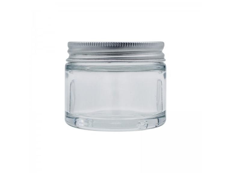 Pot en Verre Cristal et Couvercle Alu