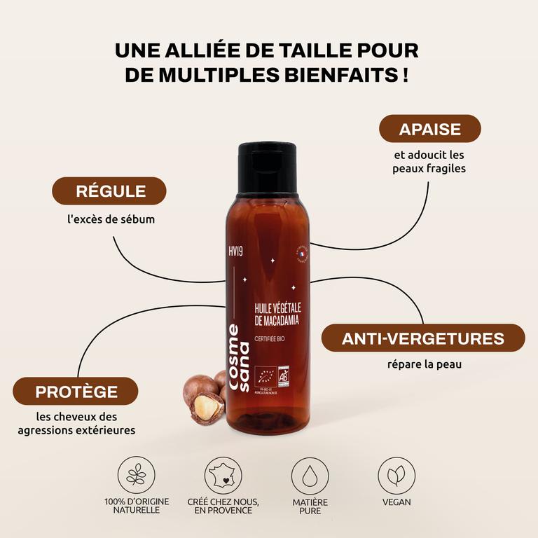 Huile Végétale de Macadamia Bio