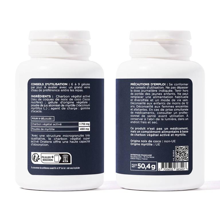 Charbon végétal super activé + myrtille