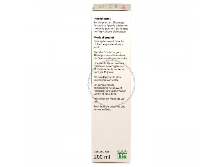 Plantain Suc frais Bio