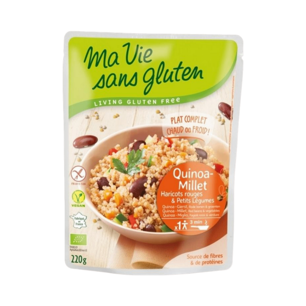 Quinoa-millet haricots rouges et petits légumes Bio