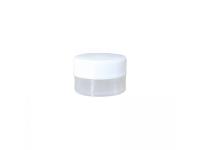 Pot plastique translucide et couvercle blanc