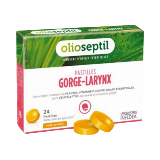 Pastilles gorge larynx goût miel citron
