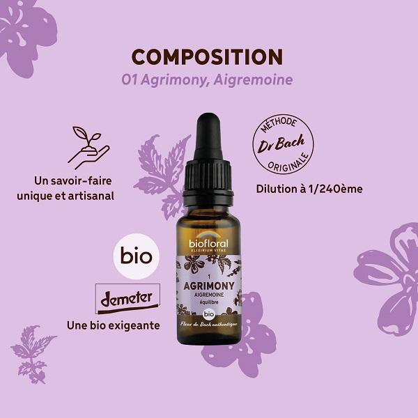 Fleur de Bach Agrimony N°1 Bio