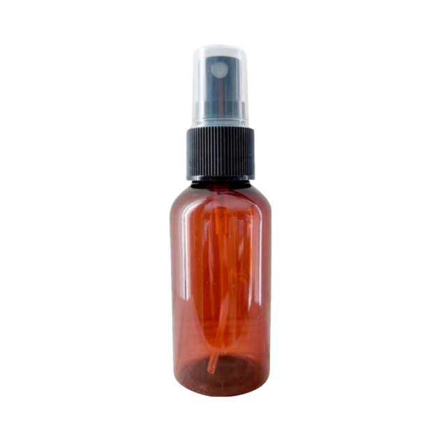 Flacon plastique ambré et pompe spray