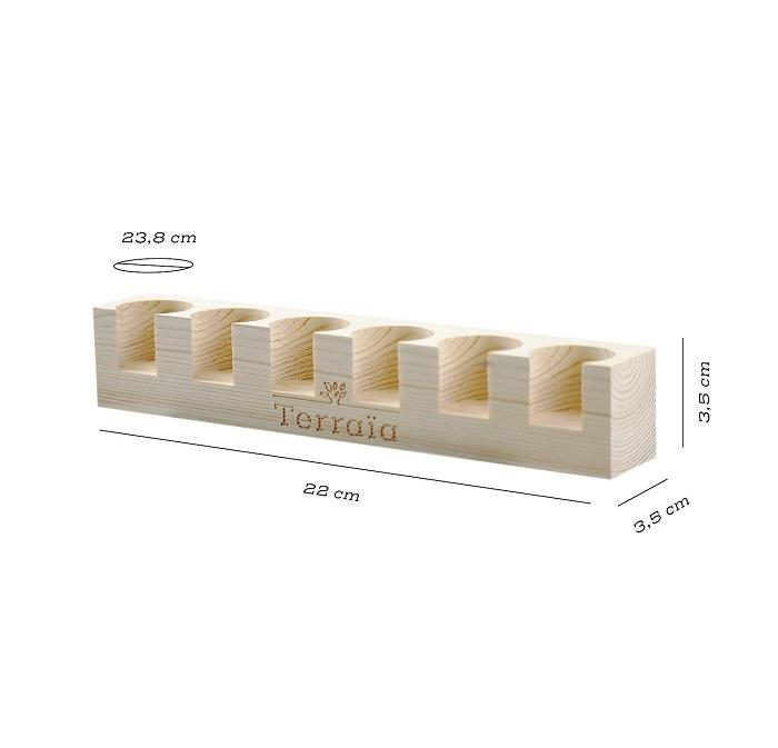 Présentoir en bois pour 6 huiles essentielles