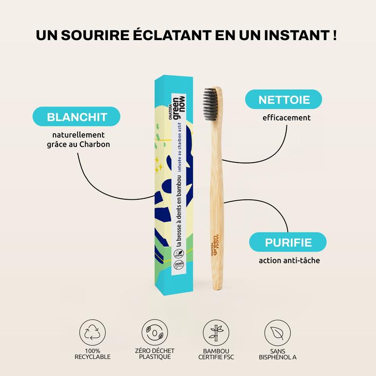 La Brosse à Dents en Bambou Infusée au Charbon Actif