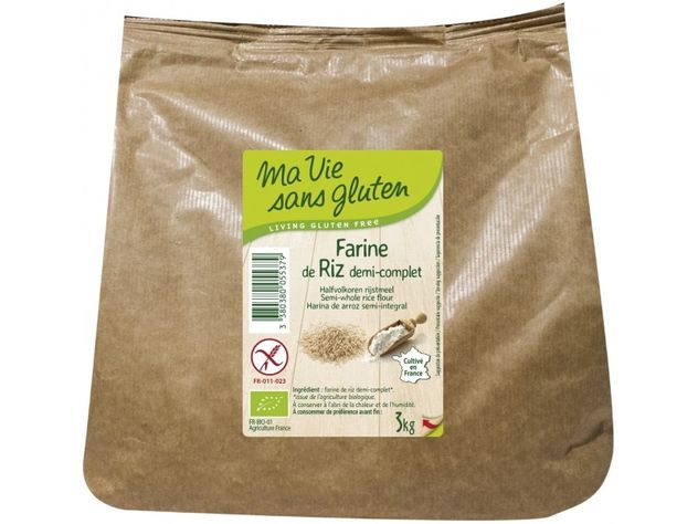 Farine de riz demi-complet Bio