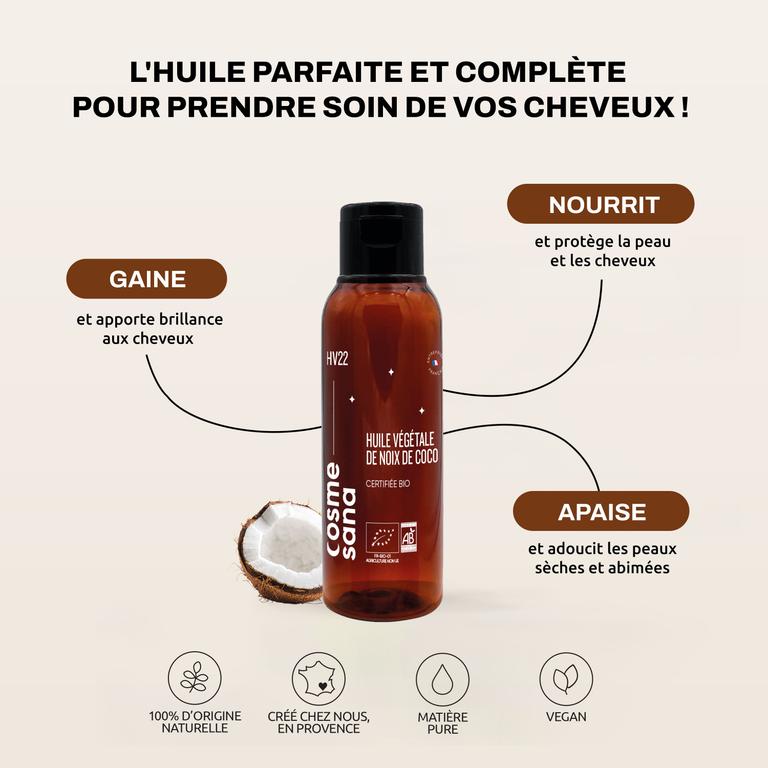 Huile Végétale de Noix de Coco Bio
