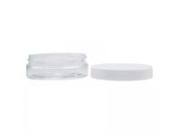 Pot en Plastique Cristal et Couvercle Blanc